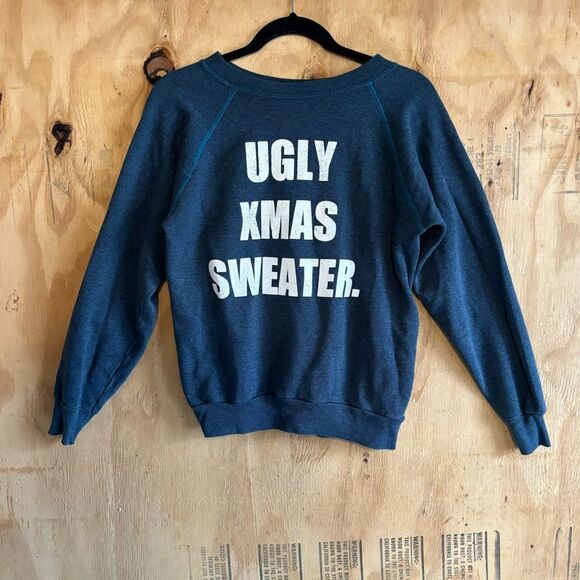 Urban Outfitters Blue Ugly Xmas Sweater Sweatshirt Sz S - Picture 1 of 4
